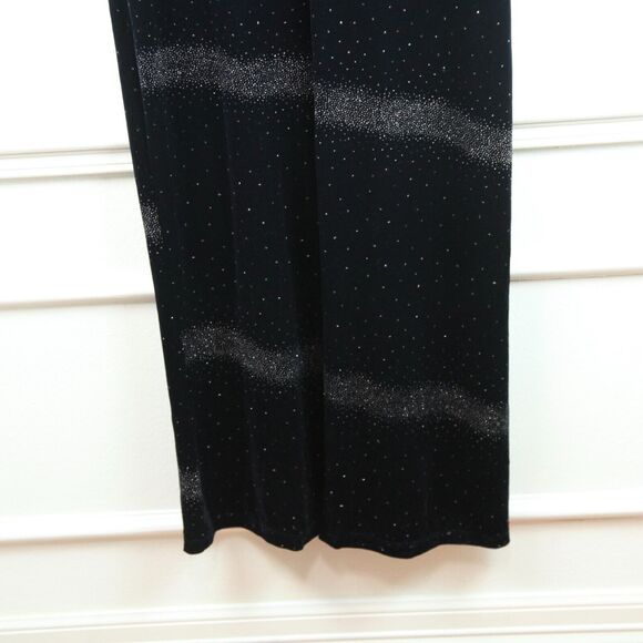 Vintage 90s Y2K Navy Blue Velour Glitter Maxi Dress Whimsigoth Fairy Grunge 14 - Picture 11 of 11